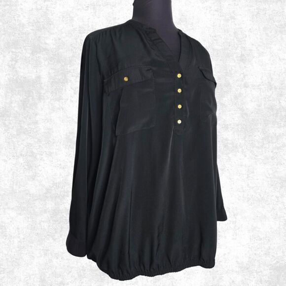 Lane Bryant Black Popover Blouse – Size 22/24 - Picture 2 of 6